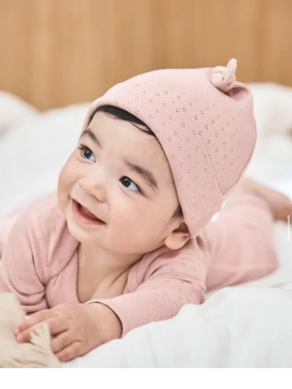 Hanna Andersson 3 piece pointelle baby set in dusty rose color